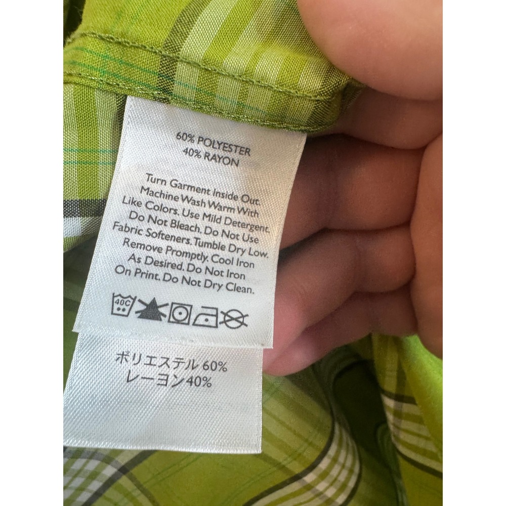 Eddie Bauer First Ascent Mens Green Plaid Long Sleeve Hiking Shirt Small - Picture 8 of 11